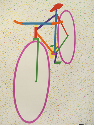 Printed Textile: "Bicycle" Designed, 1982 (screen print on cotton)