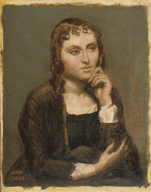 Pensive Young Brunette, c.1845-50 (oil on canvas)