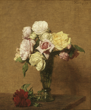Still Life with Roses in a Fluted Vase, 1889 (oil on canvas)