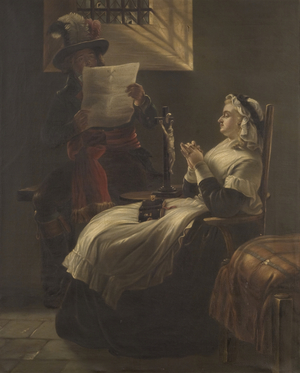 Marie Antoinette Listening to the Act of Accusation, the Day before Her Trial, 19th century (oil on canvas)