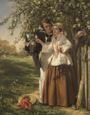 Lovers under a Blossom Tree, 1859 (oil on canvas)