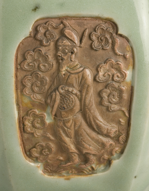 Detail of Vase (Meiping) with Eight Daoist Immortals, c.1350 (glazed porcellaneous ware with mold-impressed decoration) (see also 434520)