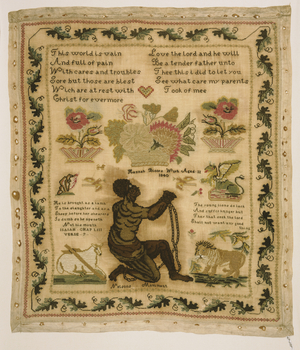 Sampler, 1840 (linen plain weave with silk embroidery)