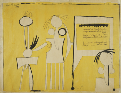 A Nakedness of a Tender Hero, 1944 (ink & w/c on beige laid paper)