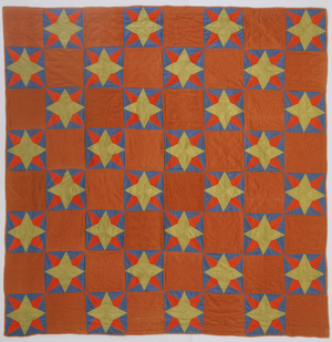 Eight-pointed star quilt, c.1875 (cotton)