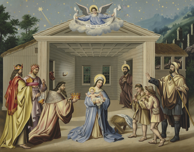 The Adoration of the Shepherds and the Magi, c.1830 (oil on copper)