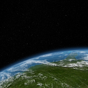 Earth and Star Sky - Earth limb with starry sky - South-West United States and Star Sky. Artist view Earth limb with Florida peninsula and starry sky. Artwork