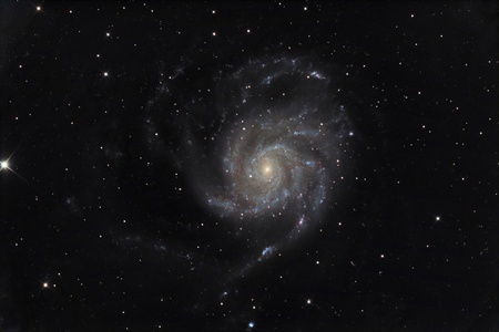 Spiral galaxy M101 in the Great Bear - Spiral galaxy M101 in Ursa Major - The galaxy M101 (NGC 5457) is located about 27 million years away from Earth. Image obtained with a 40 cm telescope, composite of several images, 2h30 pose. M101 (NGC 5457) is about 27 Mly away. Composite image obtained with a RC 16”” telescope