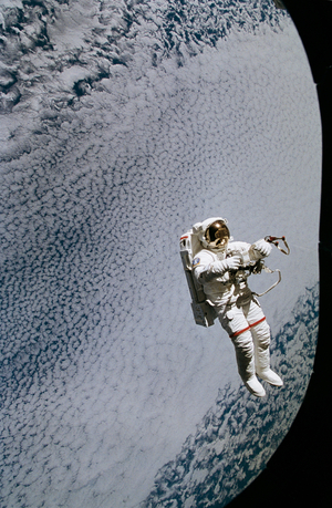 Extra - vehicle exit by Mark Lee. 16/09/1994 - Extravehicular activity - Extra - vehicle exit by Mark Lee. 16/09/1994. Astronaut Mark Lee floats free of tether during EVA. Sep 16 1994
