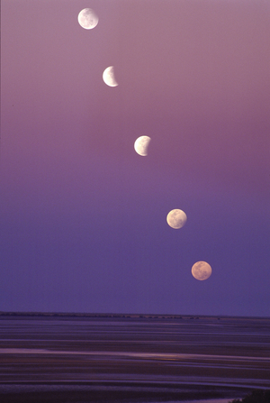 Partial Eclipse of Moon in Rosary - Partial lunar eclipse at Moonris