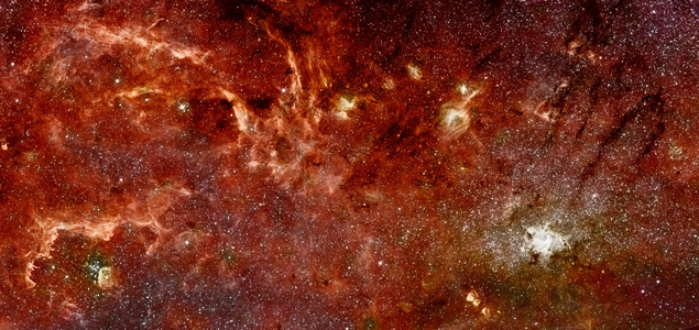 Panorama of galactic center seen in infrared