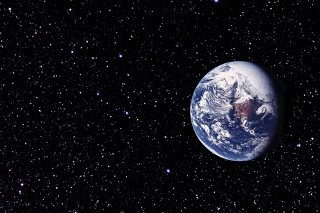 Earth/Stars background - Photomontage of the Earth with a star background