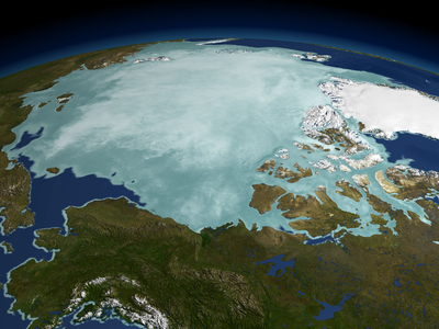 Earth: North pole by satellite - October 21, 2002 - Ice coverage in Arctic regions October 21, 2002