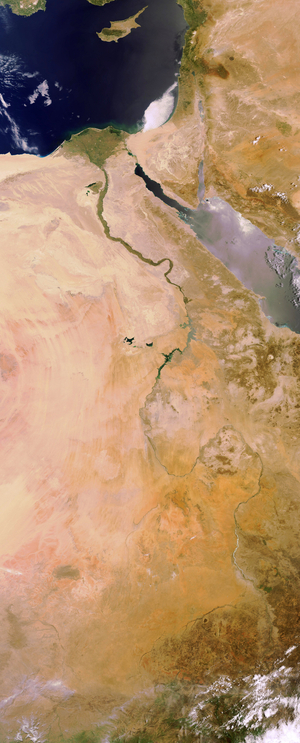 The Nile seen by ENVISAT satellite on May 6, 2007
