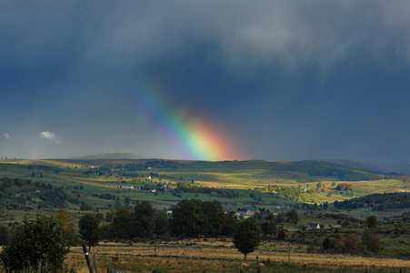Rainbow in Aubrac - Rainbow - Rainbow - Rainbow - Rainbow. April 2004. Rainbow above Aubrac landscape. April 200