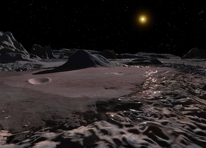 The Transneptunien object 2007 OR10 - Illustration - Transneptunian Object 2007 OR10 - Artwork: (225088) 2007 OR10 is a Transneptunian object with a probable diameter of more than 1,000 km, making it a candidate for the status of a dwarf planet. It is the largest celestial body in the solar system that did not receive a name in 2016, it is also the third largest object known beyond Neptune. It has a satellite with a diameter of about 300 km - (225088) 2007 OR10 is a trans-Neptunian object (TNO) approximately 1500 kilometers in diameter. It is the third-largest known body in the Solar System beyond Neptune, and the largest known body in the Solar System without a name. According to current estimates as of May 2016, it is slightly larger than Makemake or Haumea, and is hence almost certainly a dwarf planet. It has one known moon