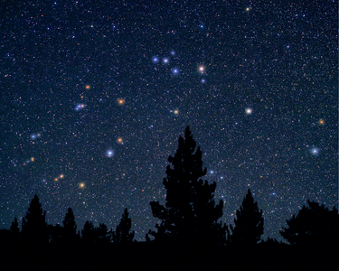 Aquarius Constellation - Constellation of Aquarius - Composite of two images. The sky is enlarged in relation to reality. In the left center of the image, near the horizon, one can distinguish the planetary nebula Helix. Composite image. Stars are bigger than in reality. Center left near the horizon is the Helix nebula