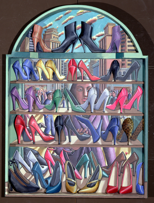 Shoe Shop (acrylic on wood construction)