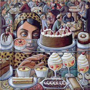 Cafe, 2004 (acrylic on wood)
