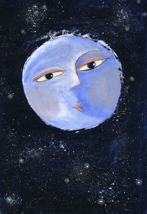 A smiling full moon Illustration 2013