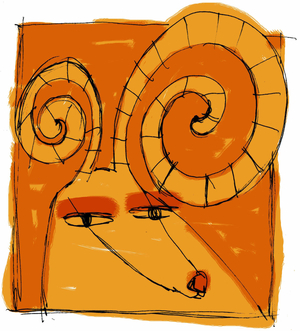 Sign of Belier. Horoscope illustrated by Patrizia La Porta, 2004.