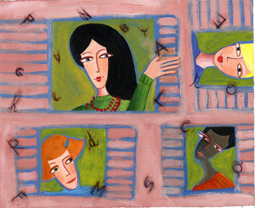 Safe women at home far from the city dangers Illustration 2013