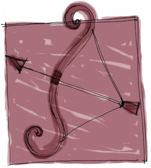 Sign of Sagittarius. Horoscope illustrated by Patrizia La Porta, 2004.