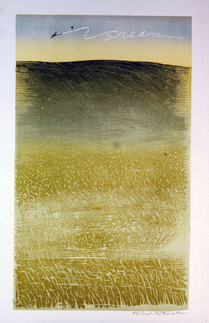 Six - Green (screenprint, linocut & woodcut on paper)