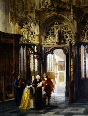 A Visit to the Cathedral (w/c on paper)