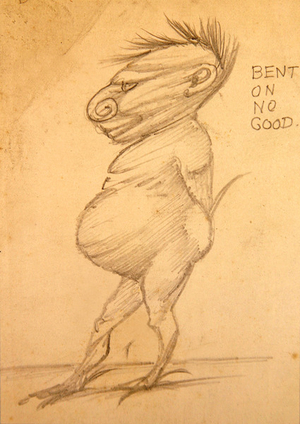 Bent on no Good (pencil on paper)
