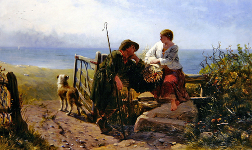 The Trysting Place (oil on canvas)
