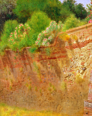 Wall of Robert Browning's Villa, 1866 (oil on board)