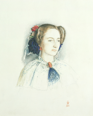 Portrait of Effie Ruskin, later Lady Millais (nee Euphemia Chalmers Gray), 1853 (w/c on paper)