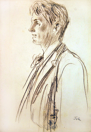 Portrait of William Butler Yeats, September 1907 (black chalk on paper)