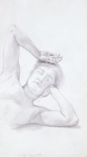 Female Head and Torso, 1900 (pencil on paper)