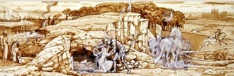 Laidly Worm (brown washes on paper)