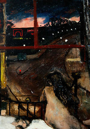 Girl at window (oil on canvas)