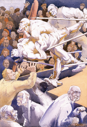 The Wrestling Match (w/c on paper)