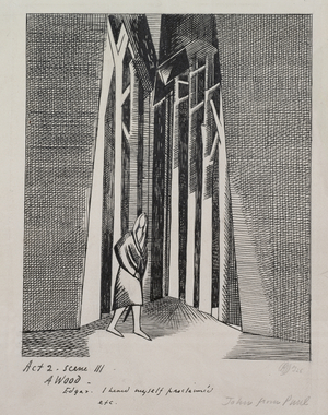 A Wood- Illustration for 'King Lear', Act 2 Scene III, 1926 (ink on paper)