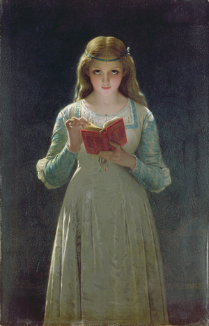 The Reader (oil on panel)