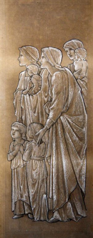 Suffer the Little Children to Come Unto Me (black & white chalk on paper)