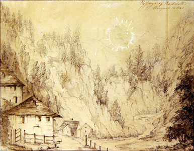 Radstatt, a Landscape (pen and wash on paper)