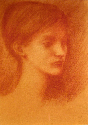 Red Head / Portrait of a Girl (chalk on paper)