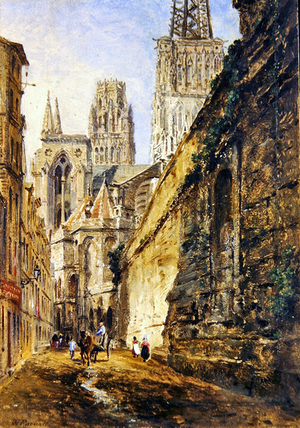 Rouen Cathedral, c.1860 (oil on paper laid on board)