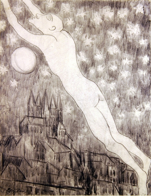 Parisian Dreams, Les Fleurs du Mal, 1938 (pencil on paper)