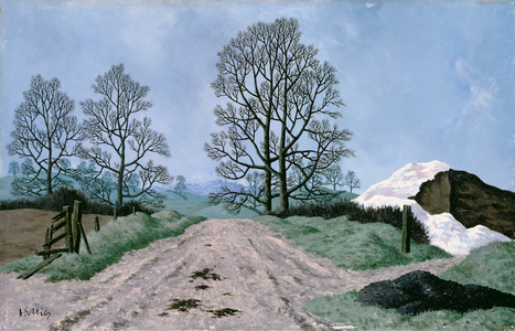 A Somerset Lane, 1967 (oil on panel)