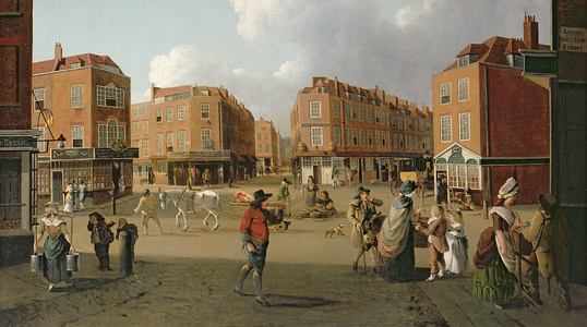Seven Dials, Covent Garden (oil on canvas) (detail of 353744)