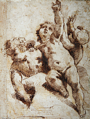 Cherubs, c.1620 (pencil on paper)