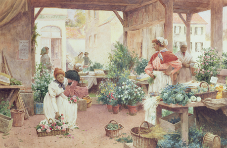 Early Morning Market, 1898 (w/c on paper)