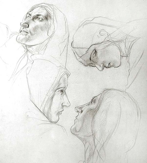 Study for the Wise and Foolish Virgins, 1920 (pencil on paper)